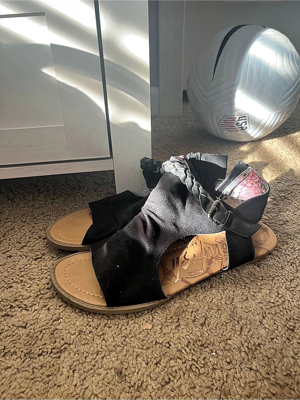 Miz Mooz Feat Black & Brown Strappy Sandals